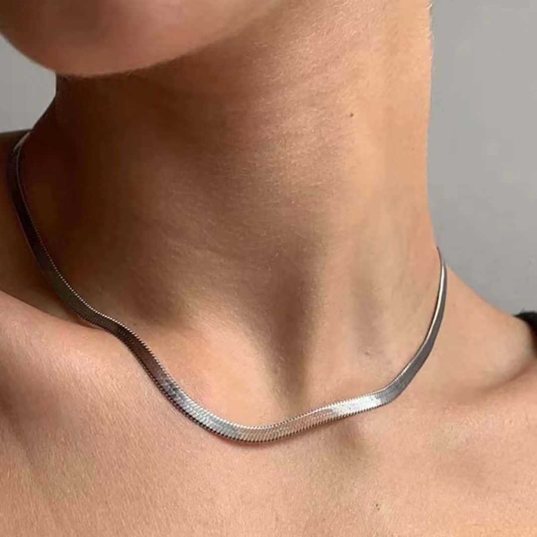 Herringbone Snake Chain Necklace