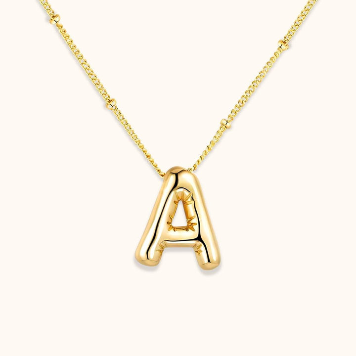 Bubble Letter Initial Necklace