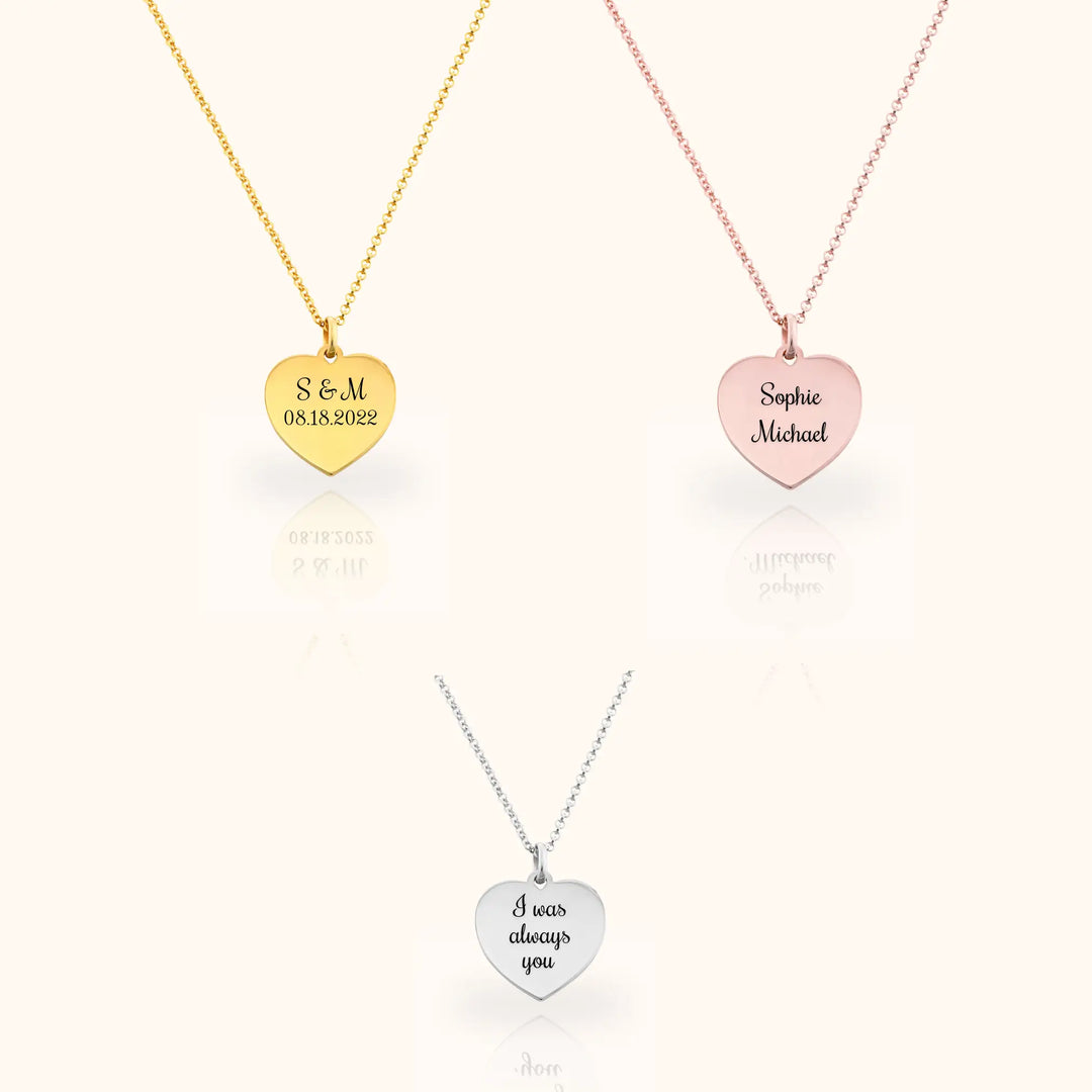 Caella Engraved Heart Necklace