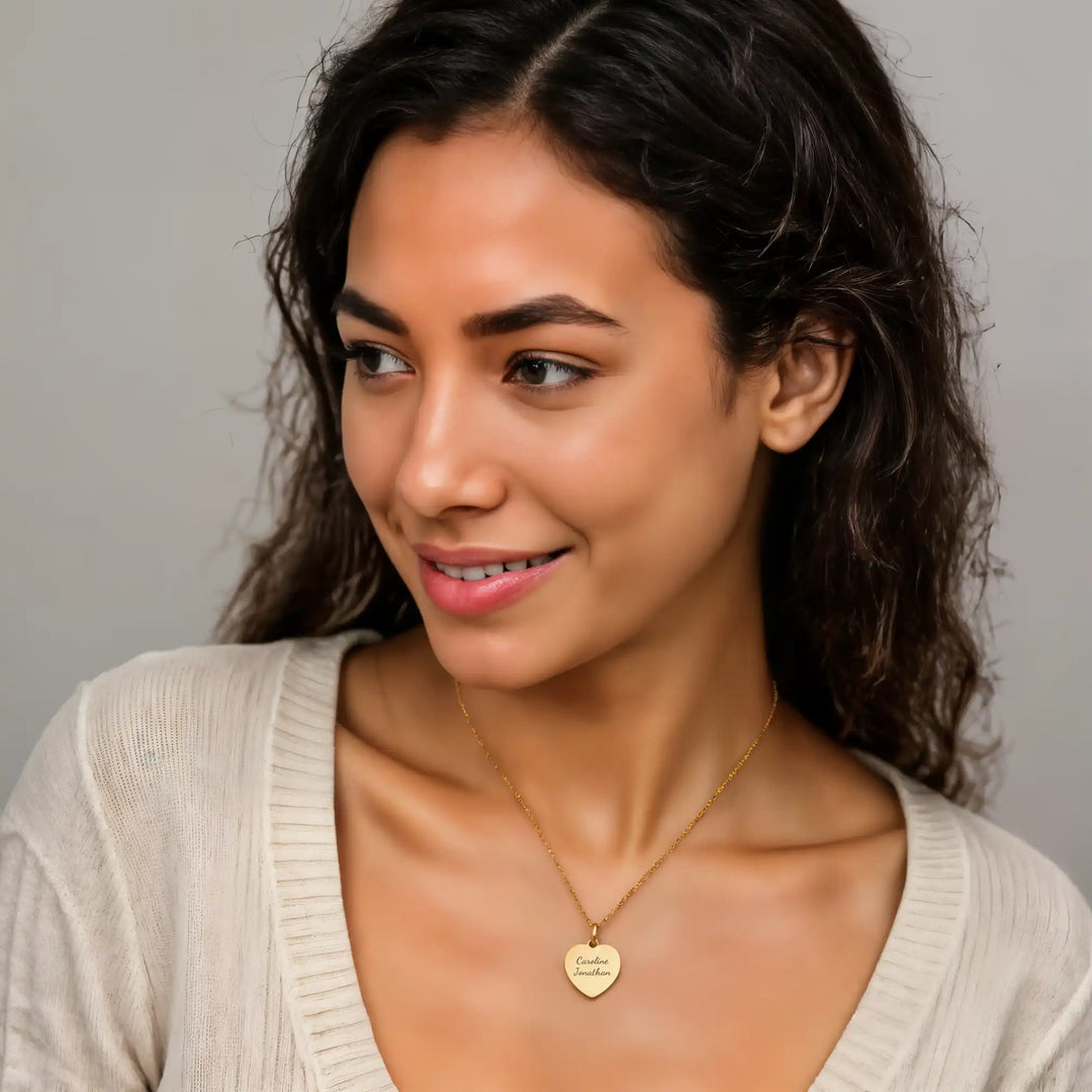 Caella Engraved Heart Necklace