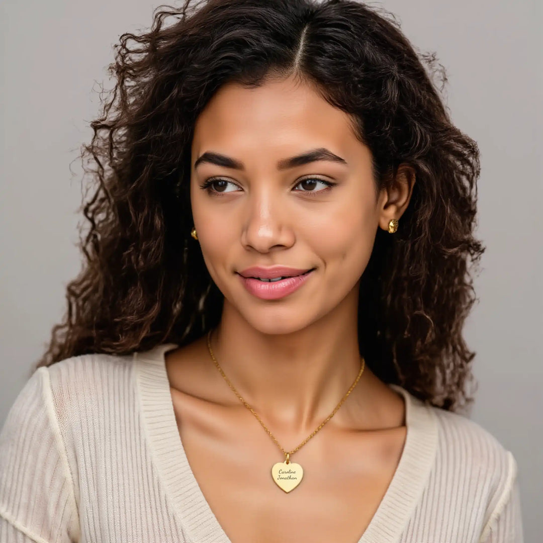 Caella Engraved Heart Necklace