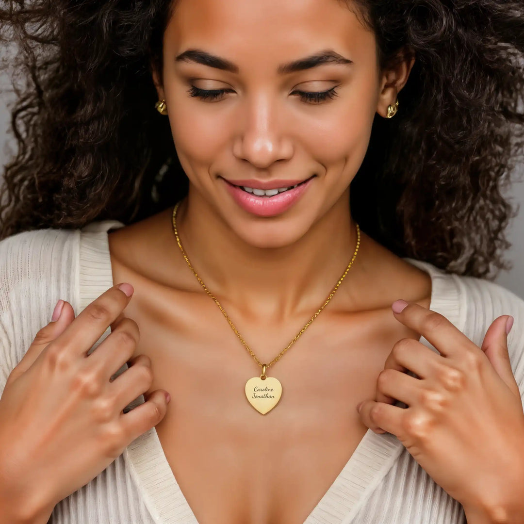 Caella Engraved Heart Necklace