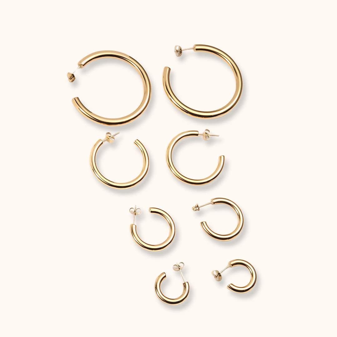 Chunky Open Hoop Earrings