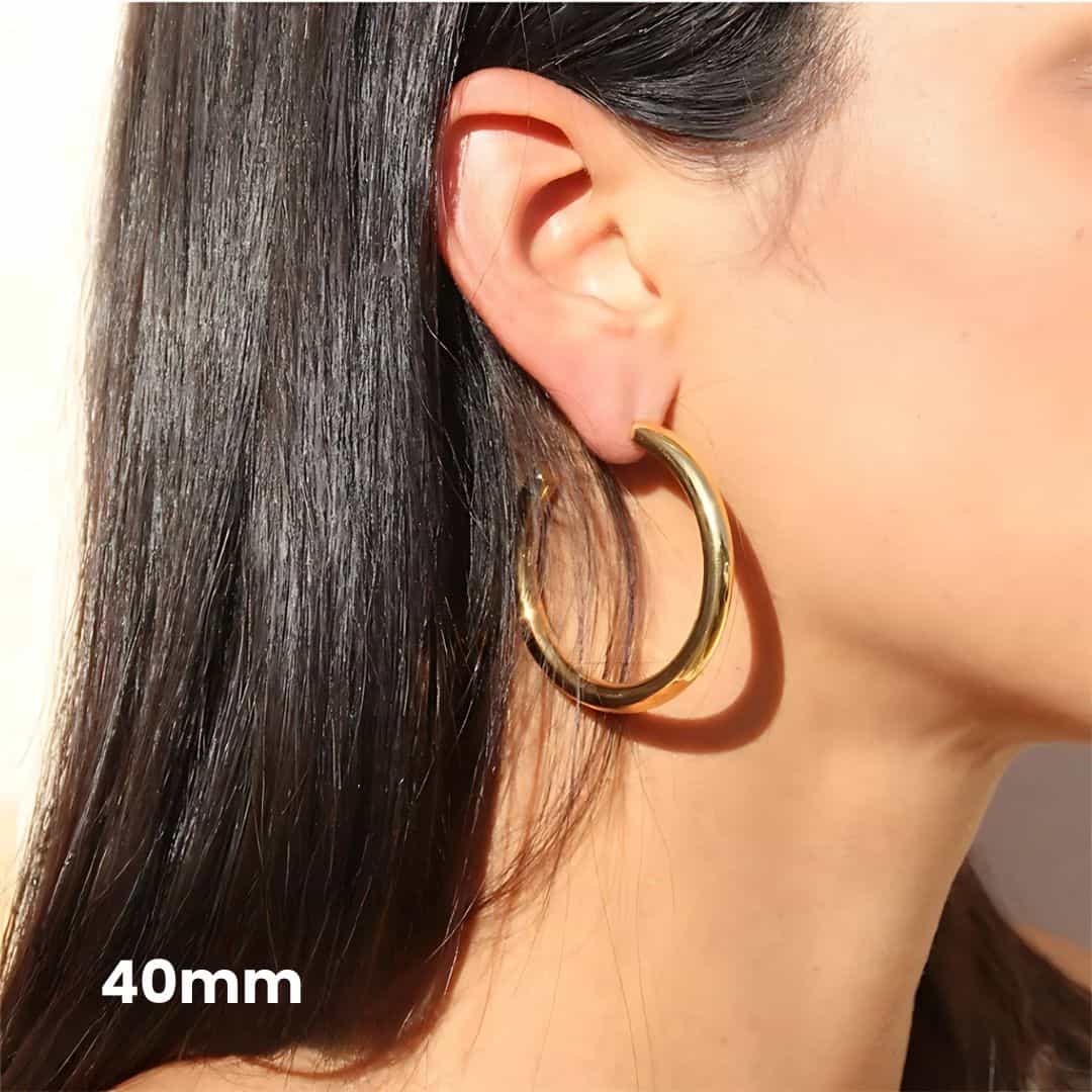 Chunky Open Hoop Earrings