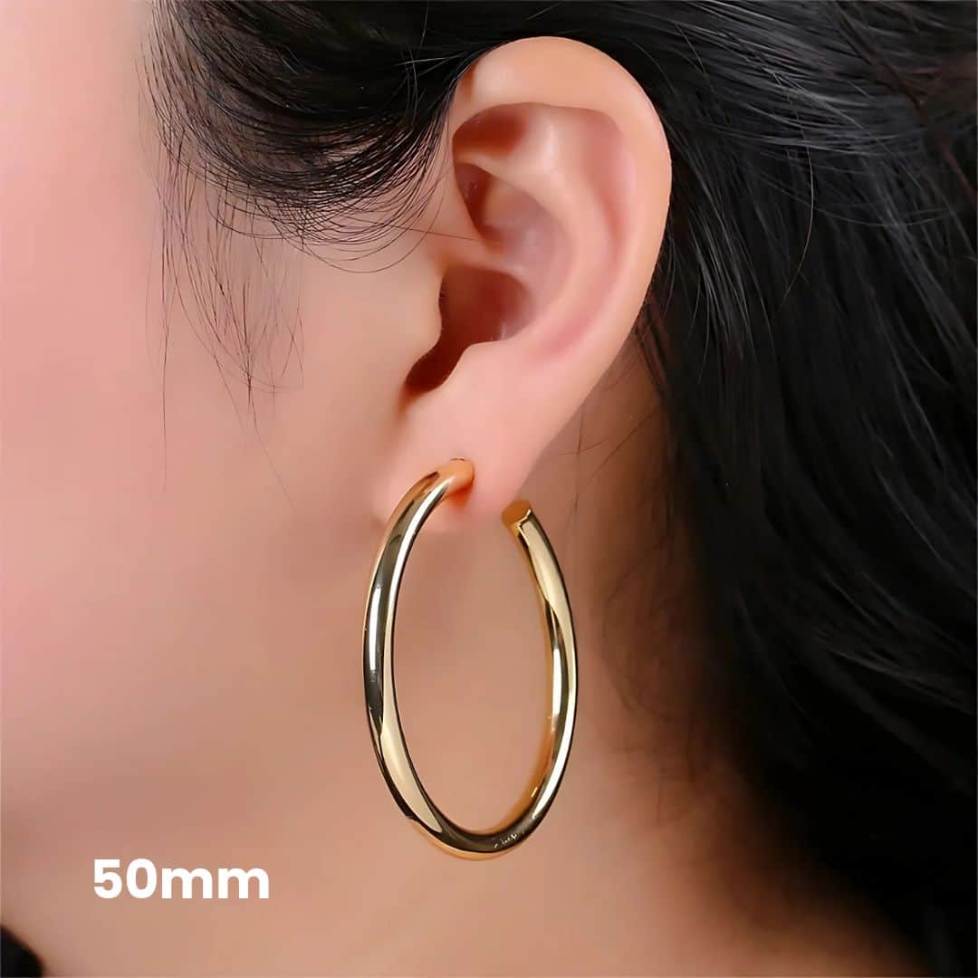 Chunky Open Hoop Earrings