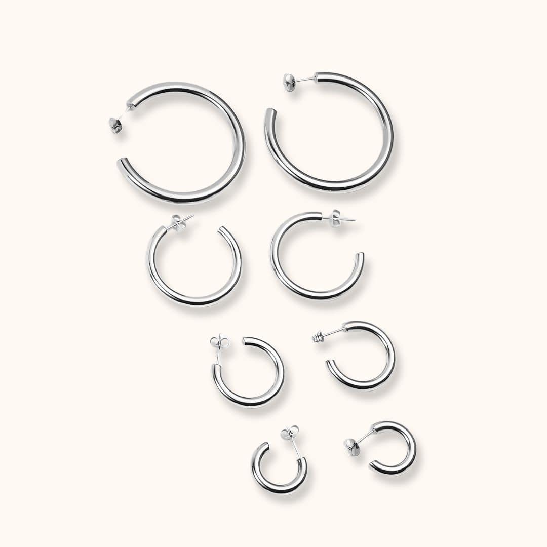 Chunky Open Hoop Earrings